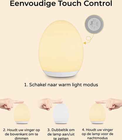 EGG-SNOOZE™ | VEILIG TOUCH LICHT VOOR KINDERKAMER