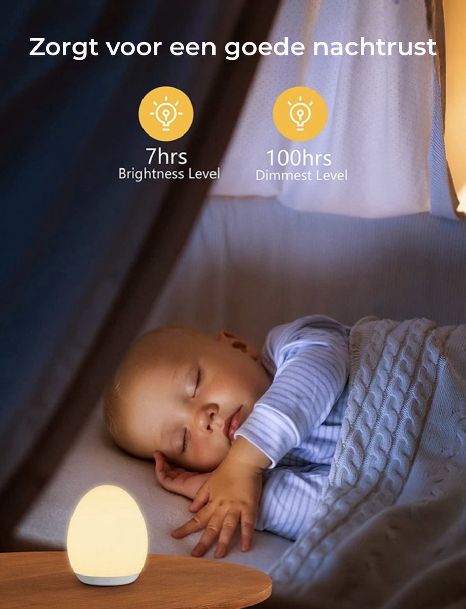 EGG-SNOOZE™ | VEILIG TOUCH LICHT VOOR KINDERKAMER
